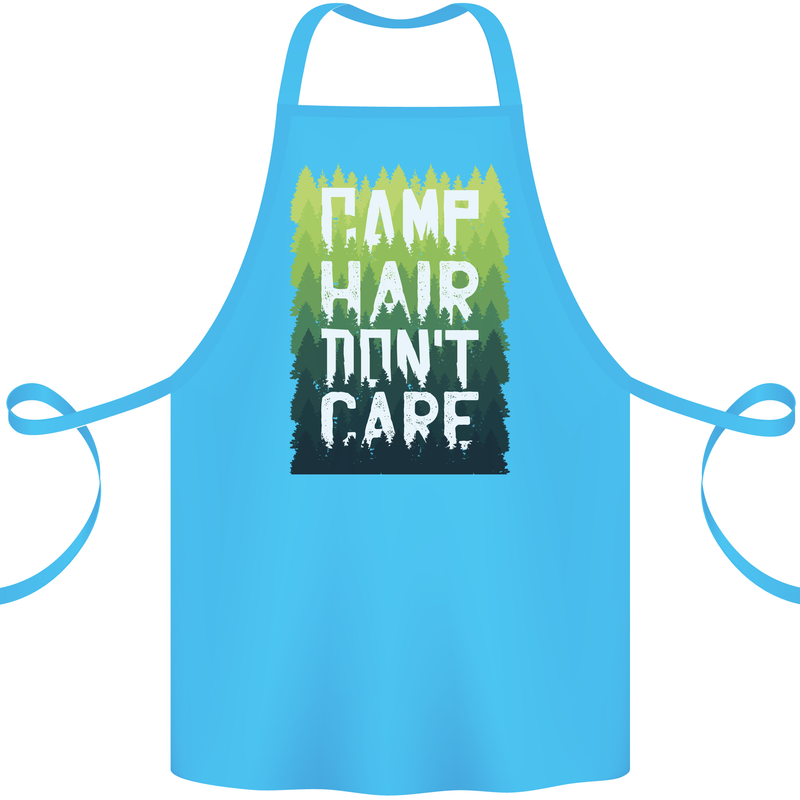 Camp Hair Dont Care Funny Caravan Camping Cotton Apron 100% Organic Turquoise