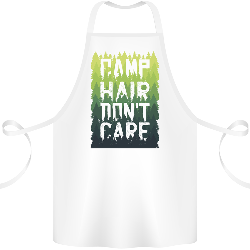 Camp Hair Dont Care Funny Caravan Camping Cotton Apron 100% Organic White
