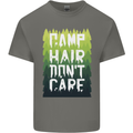 Camp Hair Dont Care Funny Caravan Camping Kids T-Shirt Childrens Charcoal