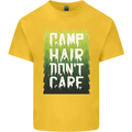 Camp Hair Dont Care Funny Caravan Camping Kids T-Shirt Childrens Yellow
