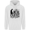 Can I Metal Detect Funny Detector Detecting Mens 80% Cotton Hoodie White