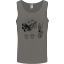 Car Engine Blueprints Petrolhead Mens Vest Tank Top Charcoal