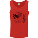 Car Engine Blueprints Petrolhead Mens Vest Tank Top Red