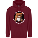 Cat I Hear You but I'm Not Listening Funny Coffee Mens 80% Cotton Hoodie Maroon