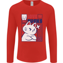 Cat Love Sucks Anti Valentines Singles Day Mens Long Sleeve T-Shirt Red