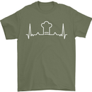 Chef Pulse Baker Cook Cooking Hat Baking Mens T-Shirt 100% Cotton Military Green