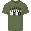 Chess Elements Periodic Table Mens Cotton T-Shirt Tee Top Military Green