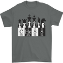 Chess Elements Periodic Table Mens T-Shirt 100% Cotton Charcoal