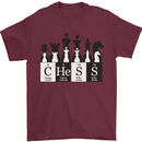 Chess Elements Periodic Table Mens T-Shirt 100% Cotton Maroon