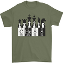 Chess Elements Periodic Table Mens T-Shirt 100% Cotton Military Green