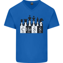 Chess Elements Periodic Table Mens V-Neck Cotton T-Shirt Royal Blue