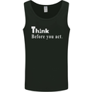 Chess Think Before You Act Mens Vest Tank Top Black