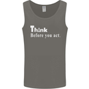Chess Think Before You Act Mens Vest Tank Top Charcoal