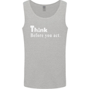 Chess Think Before You Act Mens Vest Tank Top Sports Grey