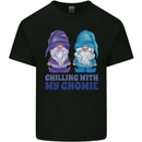 Chilling With My Gnomie Funny Gnomes Mens Cotton T-Shirt Tee Top Black