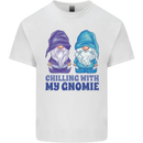 Chilling With My Gnomie Funny Gnomes Mens Cotton T-Shirt Tee Top White
