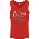 Chilling in Valhalla Funny Viking Fishing Fisherman Mens Vest Tank Top Red