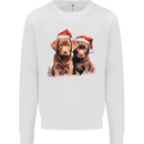 Chocolate Labrador Christmas Puppies Xmas Mens Sweatshirt Jumper White
