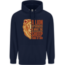 Christian Lion Quote Christianity Religion Mens 80% Cotton Hoodie Navy Blue
