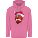 Christmas American Football Santa Hat Xmas Mens 80% Cotton Hoodie Azelea