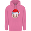 Christmas Baseball With a Santa Hat Xmas Mens 80% Cotton Hoodie Azelea