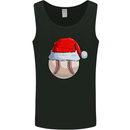 Christmas Baseball With a Santa Hat Xmas Mens Vest Tank Top Black