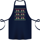 Christmas Bearded Dragon Xmas Reptile Cotton Apron 100% Organic Navy Blue
