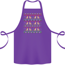 Christmas Bearded Dragon Xmas Reptile Cotton Apron 100% Organic Purple