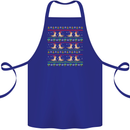 Christmas Bearded Dragon Xmas Reptile Cotton Apron 100% Organic Royal Blue