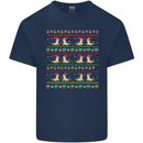 Christmas Bearded Dragon Xmas Reptile Kids T-Shirt Childrens Navy Blue