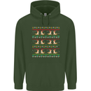 Christmas Bearded Dragon Xmas Reptile Mens 80% Cotton Hoodie Forest Green