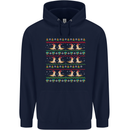Christmas Bearded Dragon Xmas Reptile Mens 80% Cotton Hoodie Navy Blue