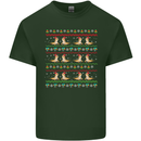Christmas Bearded Dragon Xmas Reptile Mens Cotton T-Shirt Tee Top Forest Green
