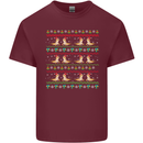 Christmas Bearded Dragon Xmas Reptile Mens Cotton T-Shirt Tee Top Maroon