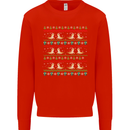 Christmas Bearded Dragon Xmas Reptile Mens Sweatshirt Jumper Bright Red