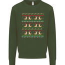 Christmas Bearded Dragon Xmas Reptile Mens Sweatshirt Jumper Forest Green