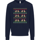 Christmas Bearded Dragon Xmas Reptile Mens Sweatshirt Jumper Navy Blue