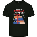 Christmas Books Funny Xmas Reading Bookworm Kids T-Shirt Childrens Black