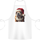 Christmas British Bulldog Union Jack Xmas Dog Cotton Apron 100% Organic White