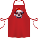 Christmas British Bulldog Xmas Dog Union Jack Cotton Apron 100% Organic Red