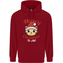 Christmas Cat Meowy Funny Christmas Childrens Kids Hoodie Red