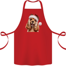Christmas Cocker Spaniel Xmas Hat Dog Cotton Apron 100% Organic Red