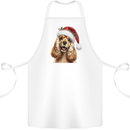 Christmas Cocker Spaniel Xmas Hat Dog Cotton Apron 100% Organic White