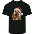 Christmas Cocker Spaniel Xmas Hat Dog Kids T-Shirt Childrens Black