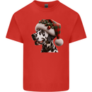 Christmas Dalmatian Dog Wearing a Xmas Hat Mens Cotton T-Shirt Tee Top Red