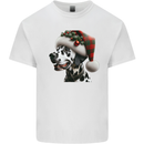 Christmas Dalmatian Dog Wearing a Xmas Hat Mens Cotton T-Shirt Tee Top White
