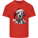 Christmas Dalmatian Wearing a Xmas Hat Dog Kids T-Shirt Childrens Red