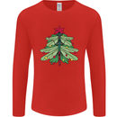 Christmas Dragonfly Xmas Tree Mens Long Sleeve T-Shirt Red