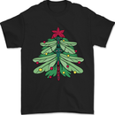 Christmas Dragonfly Xmas Tree Mens T-Shirt 100% Cotton Black