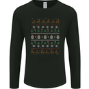 Christmas Festive Xmas Traditional Design Mens Long Sleeve T-Shirt Black